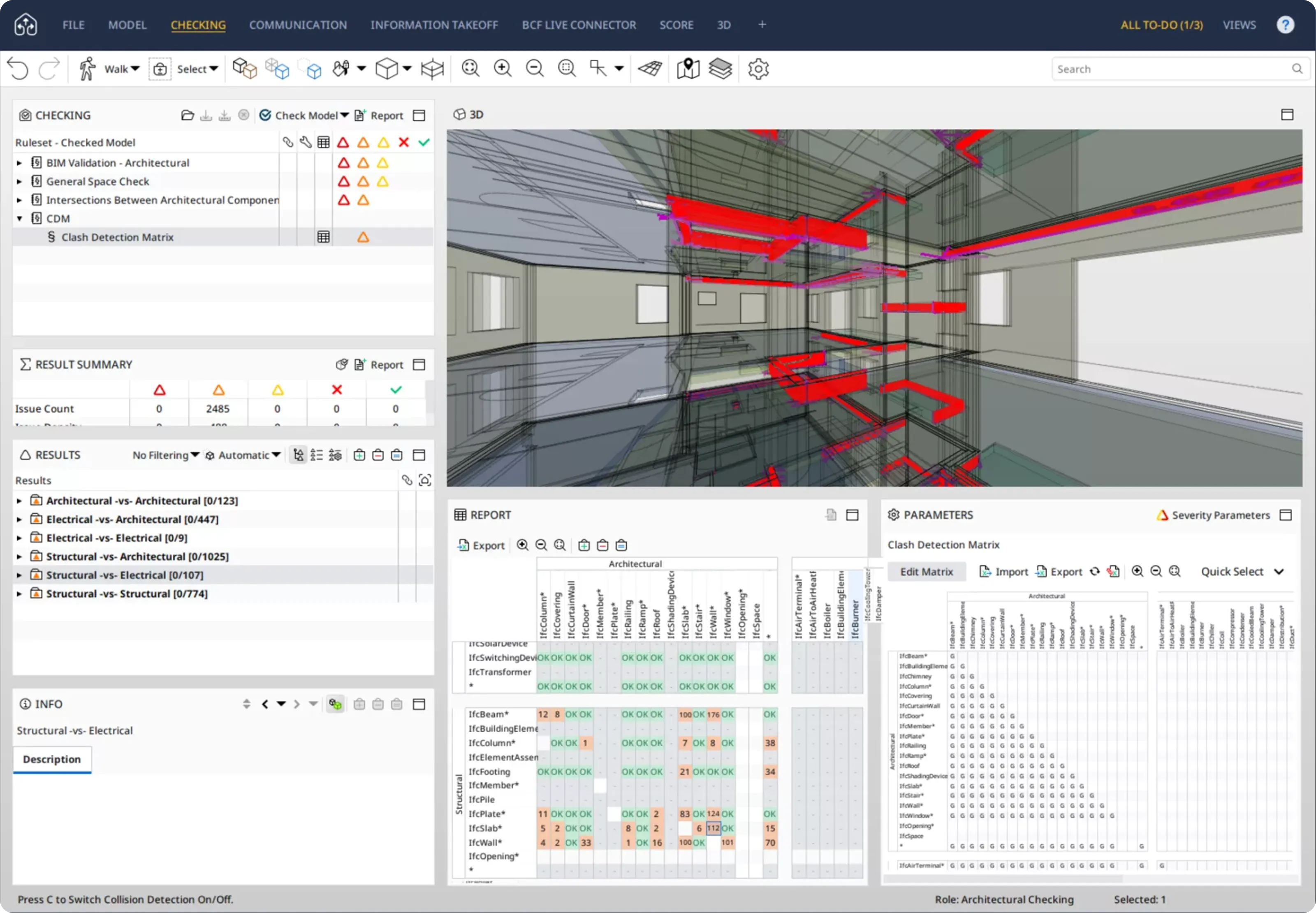 Solibri interface illustrating AI feature evaluation and integration with private enterprise models.