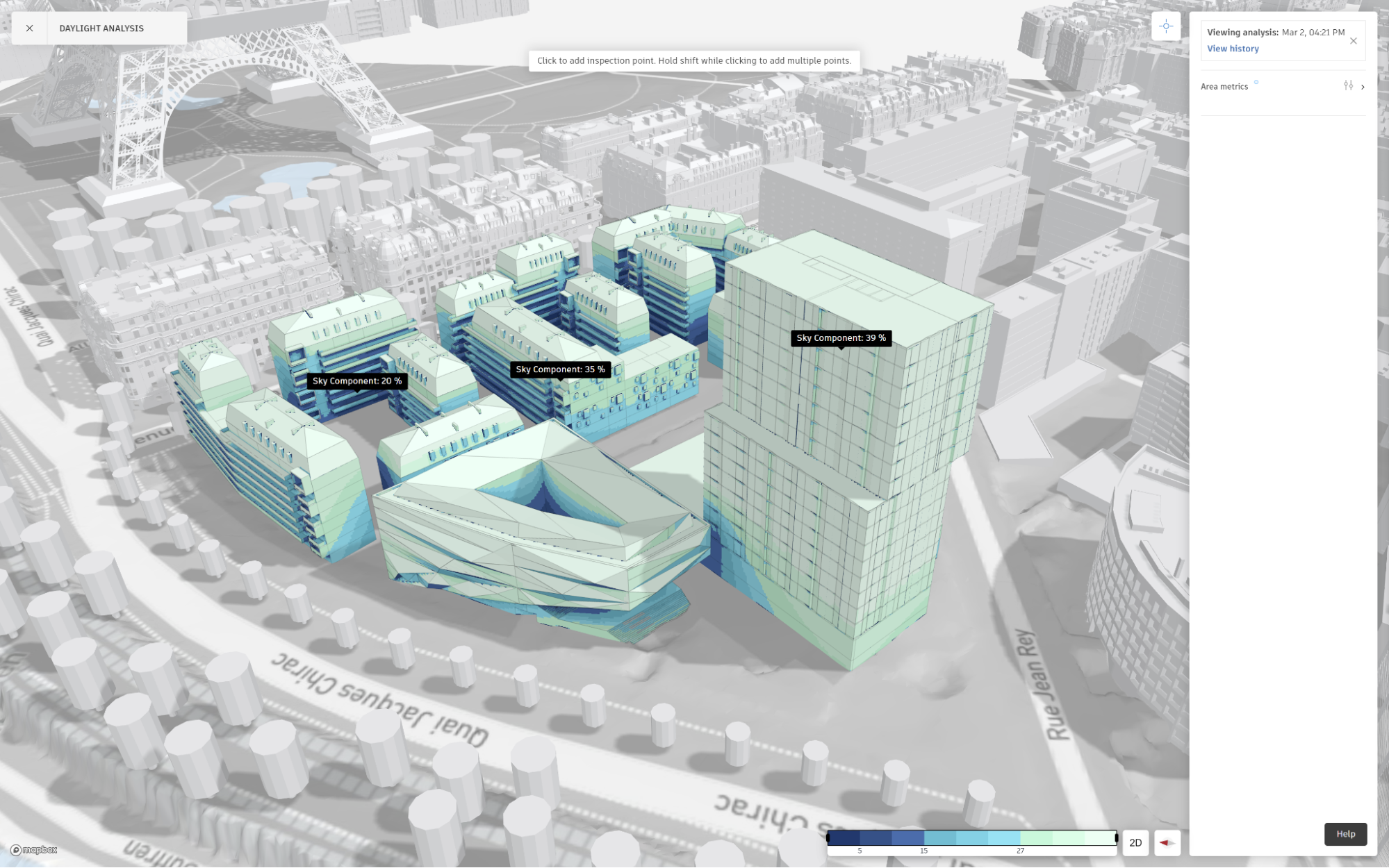 Fig. 5) Environmental Analyses with Autodesk Forma